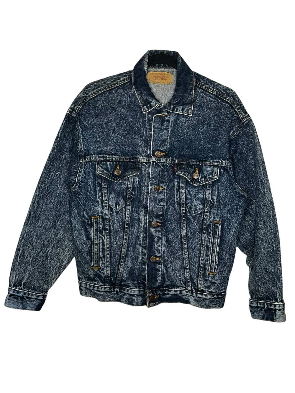 Vintage Levi's Type III 70507 Acid Wash Denim Trucker Jacket USA Small - Picture 3 of 15